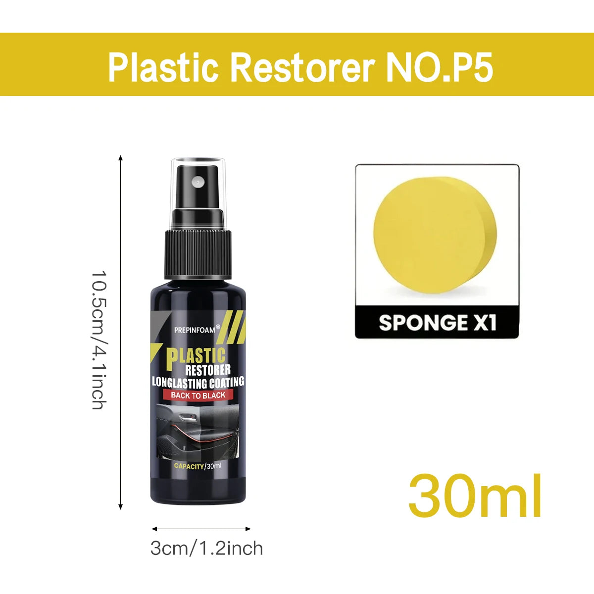 Restaurateur de plastique noir brillant