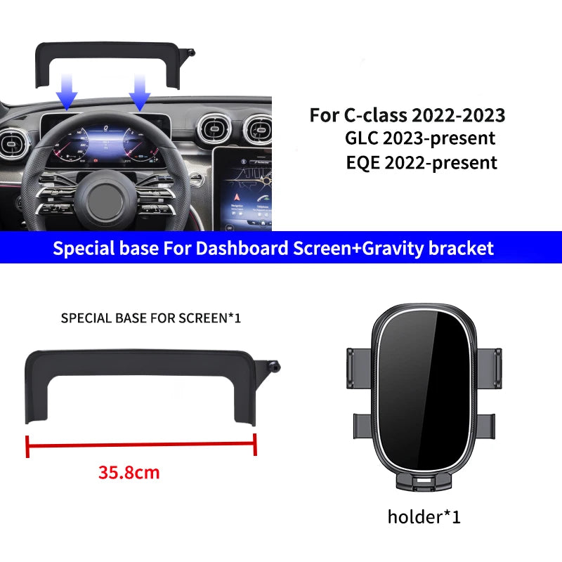 Support de téléphone intérieur pour Mercedes-Benz C GLC V-class w204 w205 x253 w447 7/10,25 pouces pour écran multimédia.