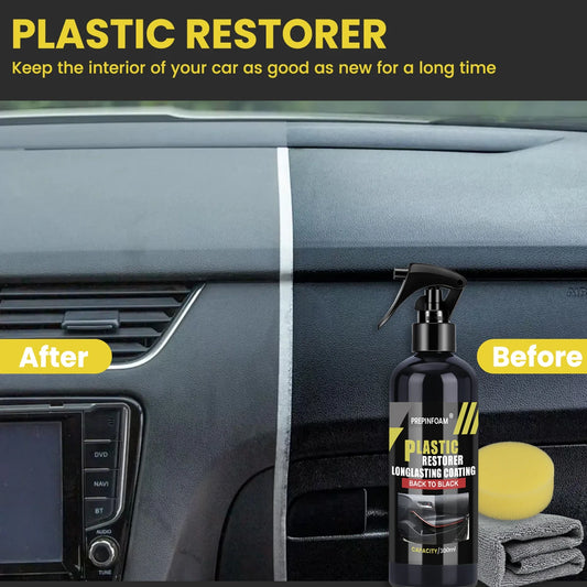 Restaurateur de plastique noir brillant