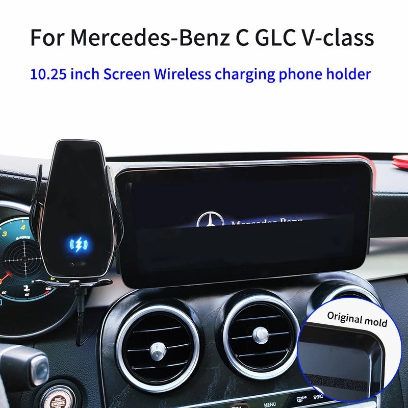 Support de téléphone intérieur pour Mercedes-Benz C GLC V-class w204 w205 x253 w447 7/10,25 pouces pour écran multimédia.