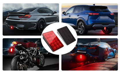 F1 Style Led Feux de pilotage de frein 12V 15led Feux arrière Avertissement de flash automatique Feux de signalisation de sécurité d'arrêt inversé pour voiture SUV MOTO