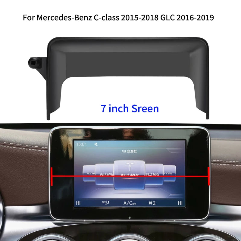 Support de téléphone intérieur pour Mercedes-Benz C GLC V-class w204 w205 x253 w447 7/10,25 pouces pour écran multimédia.