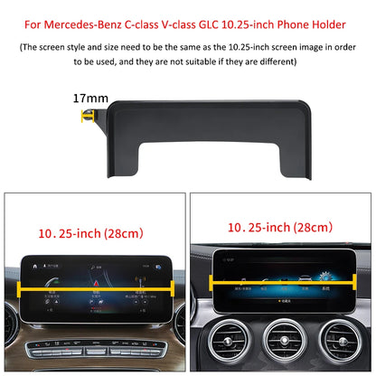 Support de téléphone intérieur pour Mercedes-Benz C GLC V-class w204 w205 x253 w447 7/10,25 pouces pour écran multimédia.
