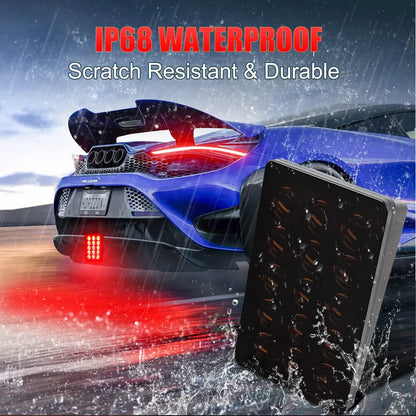 F1 Style Led Feux de pilotage de frein 12V 15led Feux arrière Avertissement de flash automatique Feux de signalisation de sécurité d'arrêt inversé pour voiture SUV MOTO