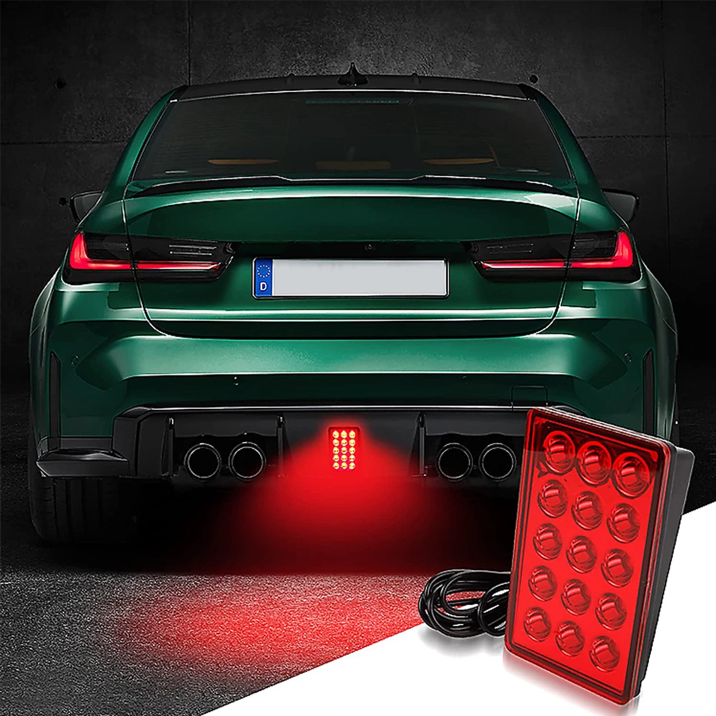 F1 Style Led Feux de pilotage de frein 12V 15led Feux arrière Avertissement de flash automatique Feux de signalisation de sécurité d'arrêt inversé pour voiture SUV MOTO