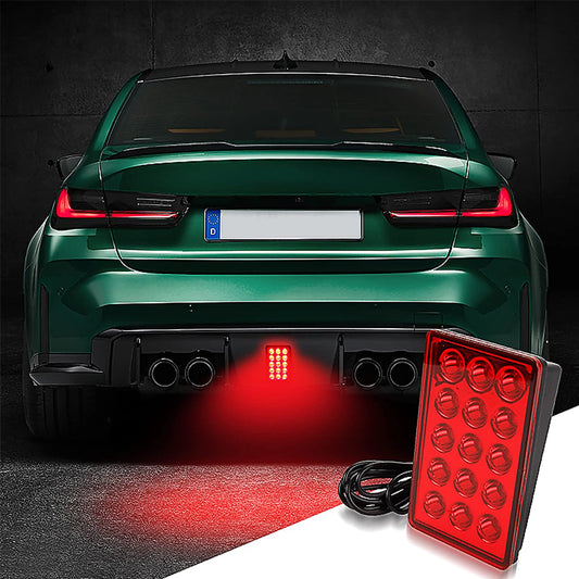 F1 Style Led Feux de pilotage de frein 12V 15led Feux arrière Avertissement de flash automatique Feux de signalisation de sécurité d'arrêt inversé pour voiture SUV MOTO