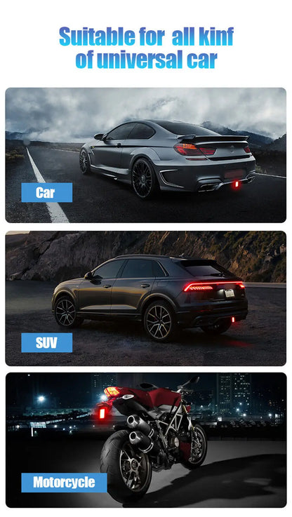 F1 Style Led Feux de pilotage de frein 12V 15led Feux arrière Avertissement de flash automatique Feux de signalisation de sécurité d'arrêt inversé pour voiture SUV MOTO