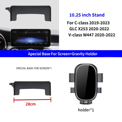 Support de téléphone intérieur pour Mercedes-Benz C GLC V-class w204 w205 x253 w447 7/10,25 pouces pour écran multimédia.